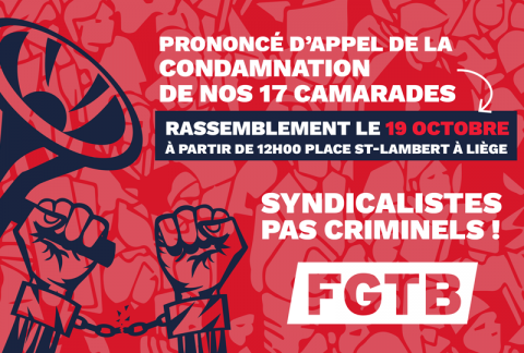 Syndicalistes, pas criminels ! Syndicalistes, pas criminels !
