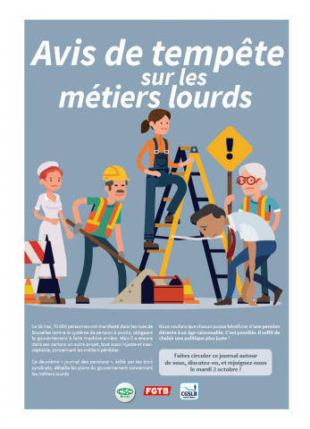 Actions front commun du 02 octobre 2018 - Pénibilité et pension Actions front commun du 02 octobre 2018 - Pénibilité et pension