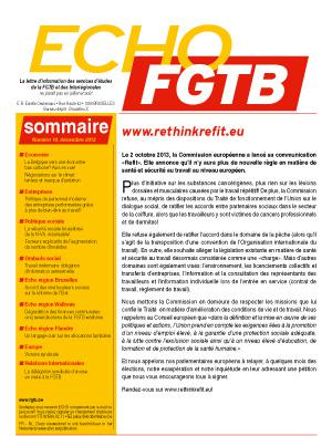 Echo FGTB n°10 - 2013 Echo FGTB n°10 - 2013