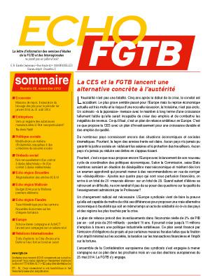 Echo FGTB n°9 - 2013 Echo FGTB n°9 - 2013