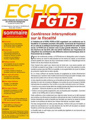 Echo FGTB n°8 - 2013 Echo FGTB n°8 - 2013