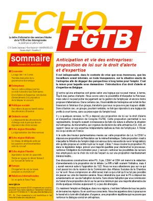 Echo FGTB n°4 - 2014 Echo FGTB n°4 - 2014