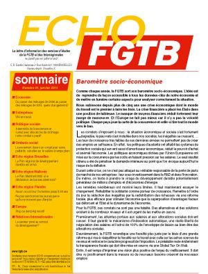 Echo FGTB n°1 - 2014 Echo FGTB n°1 - 2014