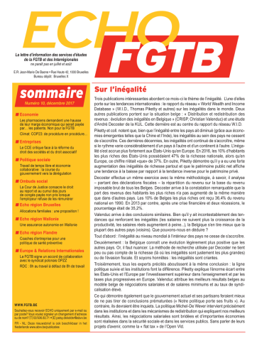 Echo FGTB n°10 - décembre 2017 Echo FGTB n°10 - décembre 2017