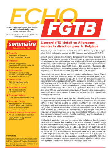 Echo FGTB n°2 - 2018 Echo FGTB n°2 - 2018