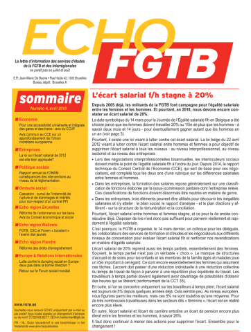 Echo FGTB n°4 - 2018 Echo FGTB n°4 - 2018
