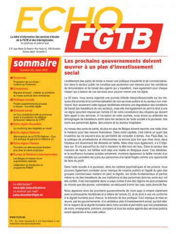 Echo FGTB n°3 - mars 2019 Echo FGTB n°3 - mars 2019